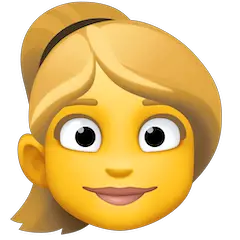 Woman: Blond Hair Emoji on Facebook