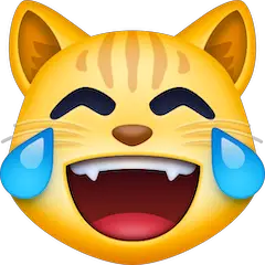Katzenkopf mit Freudentränen Emoji Facebook