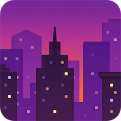 Paesaggio urbano al crepuscolo Emoji Facebook