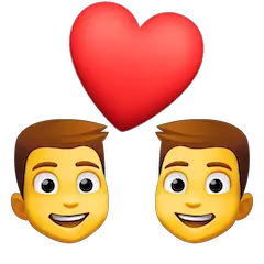 Due uomini con cuore Emoji Facebook