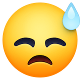 downcast-face-with-sweat Emoji facebook