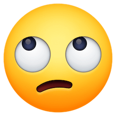 Gesicht mit verdrehten Augen Emoji Facebook