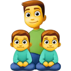 Família composta por pai e dois filhos Emoji Facebook