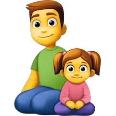 👨‍👧 Família composta por pai e filha Emoji nos Facebook