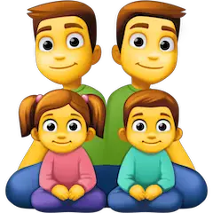 👨‍👨‍👧‍👦 Familie mit zwei Vätern, Sohn und Tochter Emoji auf Facebook