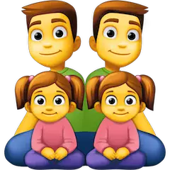 👨‍👨‍👧‍👧 Familie mit zwei Vätern und zwei Töchtern Emoji auf Facebook