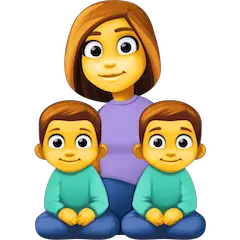 👩‍👦‍👦 Famiglia con madre e due figli Emoji su Facebook