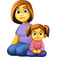 👩‍👧 Famiglia con madre e figlia Emoji su Facebook