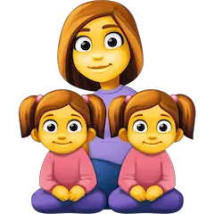 👩‍👧‍👧 Familia con una madre y dos hijas Emoji en Facebook