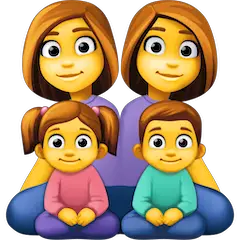 Familia con dos madres, un hijo y una hija Emoji Facebook