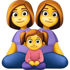 Familie mit zwei Müttern und Tochter Emoji Facebook