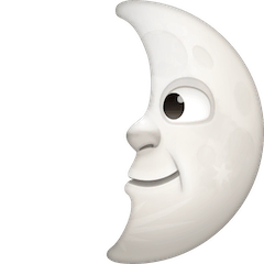 🌛 Primo quarto di luna con volto Emoji su Facebook