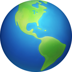 Globo terrestre con il continente americano Emoji Facebook
