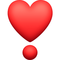 Punto esclamativo a forma di cuore rosso Emoji Facebook