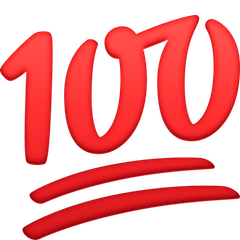 💯 Simbolo di cento punti Emoji su Facebook