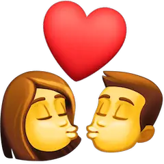 👩‍❤️‍💋‍👨 Поцелуй мужчины и женщины Эмодзи на Facebook