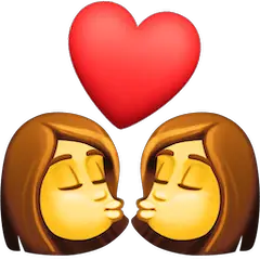 👩‍❤️‍💋‍👩 Duas mulheres a dar um beijo Emoji nos Facebook