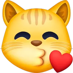 Cara de gato dando un beso Emoji Facebook
