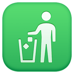 Simbolo che indica di gettare i rifiuti negli appositi contenitori Emoji Facebook