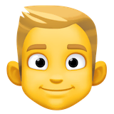 man-blond-hair Emoji facebook