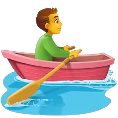 Homem a remar um barco Emoji Facebook