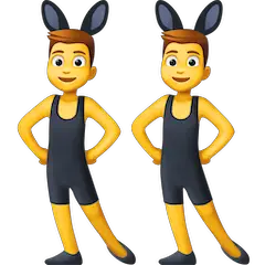 Homens com orelhas de coelho, a dançar Emoji Facebook