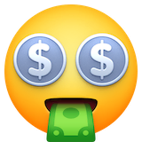 money-mouth-face Emoji facebook