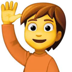 Persona levantando una mano Emoji Facebook