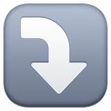 right-arrow-curving-down Emoji facebook