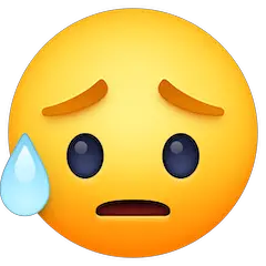 😥 Sad But Relieved Face Emoji on Facebook