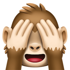 sich die Augen zuhaltendes Affengesicht Emoji Facebook