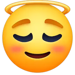 Faccina sorridente con aureola Emoji Facebook