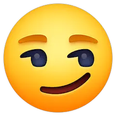 Selbstgefällig grinsendes Gesicht Emoji Facebook