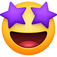Faccina con occhi a forma di stella Emoji Facebook