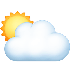 🌥️ Sun Behind Large Cloud Emoji on Facebook