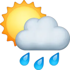 🌦️ Sole dietro a una nuvola carica di pioggia Emoji su Facebook