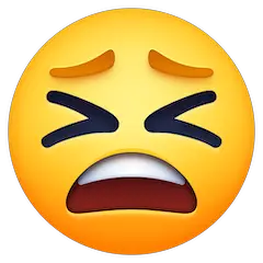 Tired Face Emoji on Facebook