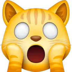 Vor Angst schreiende Katze Emoji Facebook