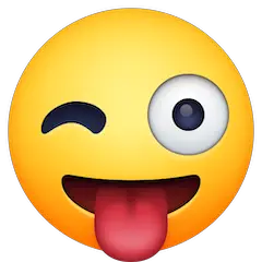 Cara guiñando un ojo y sacando la lengua Emoji Facebook