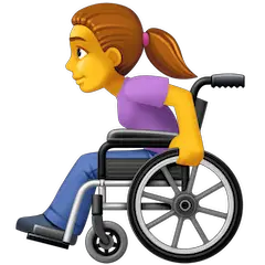 Donna in sedia a rotelle manuale Emoji Facebook