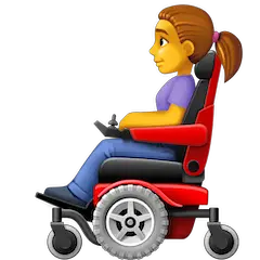Femme dans un fauteuil roulant électrique Émoji Facebook