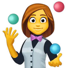Woman Juggling Emoji on Facebook