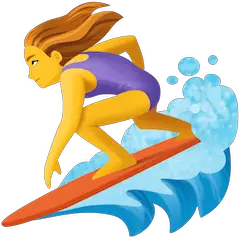 Mujer surfista Emoji Facebook
