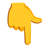 backhand-index-pointing-down Emoji google