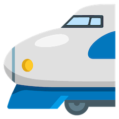 Hochgeschwindig­keitszug mit stromlinien­förmiger Nase Emoji Google Android, Chromebook