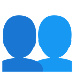 👥 Silhouette von zwei Personen Emoji auf Google Android, Chromebook