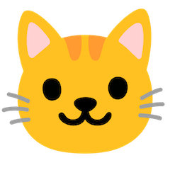 Muso di gatto Emoji Google Android, Chromebook