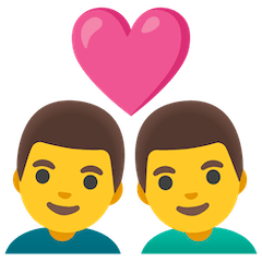 👨‍❤️‍👨 Двое мужчин с сердцем Эмодзи на Google Android и Chromebook