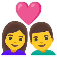 👩‍❤️‍👨 Hombre y mujer con un corazón Emoji en Google Android, Chromebooks