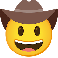 Cowboy Hat Face Emoji on Google Android and Chromebooks